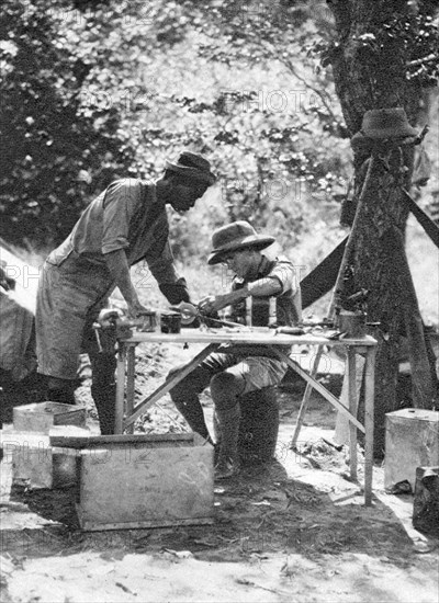 Errol Hinds and Julius Mapata, Livingstone to Broken Hill, Northern Rhodesia, 1925 (1927). Artist: Thomas A Glover