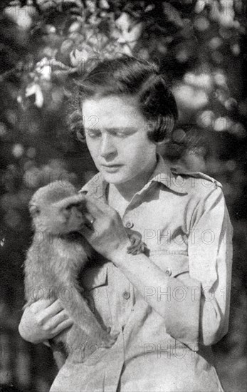 Stella Court Treatt and her monkey Kima, Dodoma to Mongalla, East Africa, 1925 (1927). Artist: Thomas A Glover