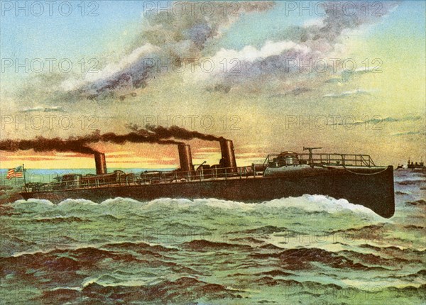 USS 'Porter', American torpedo boat, 1898. Artist: Unknown