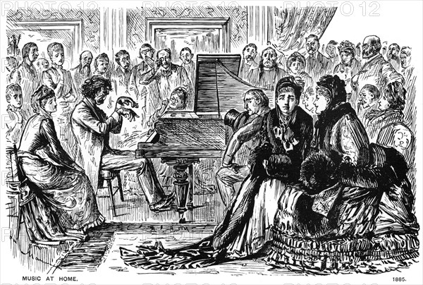 'Music at Home', 1885 (1891).  Artist: George du Maurier