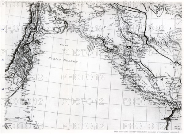 Rennell's map of the Syrian desert, dated 1809, published 1831 (1937). Artist: Unknown