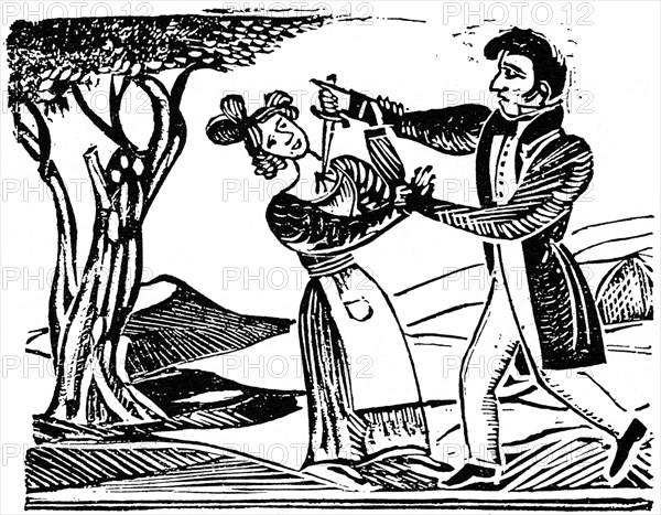 French popular woodcut used for illustrating murders, c1840 (1964).  Artist: Anon