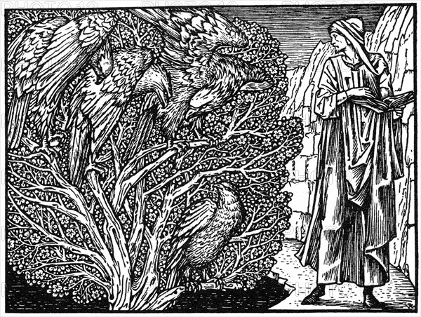 Illustration from the Kelmscott Press edition of the Works of Geoffrey Chaucer, 1896 (1964). Artist: Anon