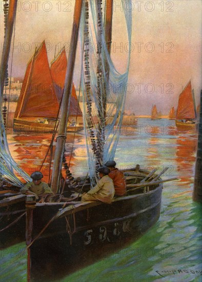 'Brest Fishing Boats', 1907. Artist: Charles Padday