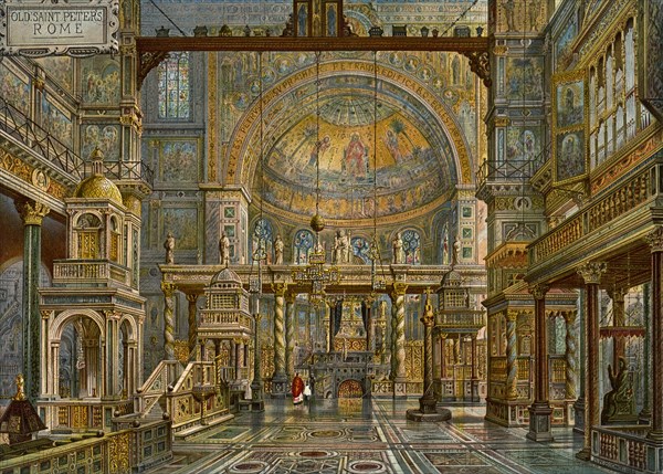 'Restoration of Old St Peter's, Rome', 1907.  Artist: HW Brewer