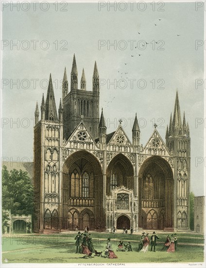 Peterborough Cathedral, Cambridgeshire, c1870. Artist: WL Walton