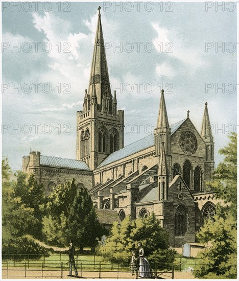 Chichester Cathedral, Sussex, c1870. Artist: Hanhart