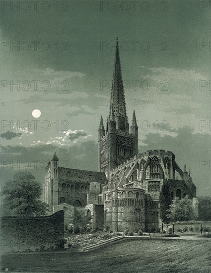 Norwich Cathedral, Norfolk, c1870. Artist: WL Walton