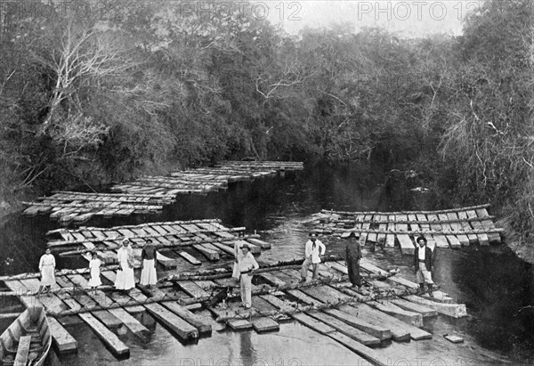 Rafts on the Tebicuary-mi River, Paraguay, 1911. Artist: Unknown