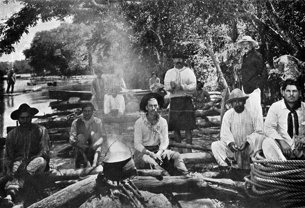 Cooking on a raft, Paraguay, 1911. Artist: Unknown