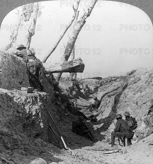 Holding the line at Dickebusch, Flanders, Belgium, World War I, 7 June 1917. Artist: Realistic Travels Publishers