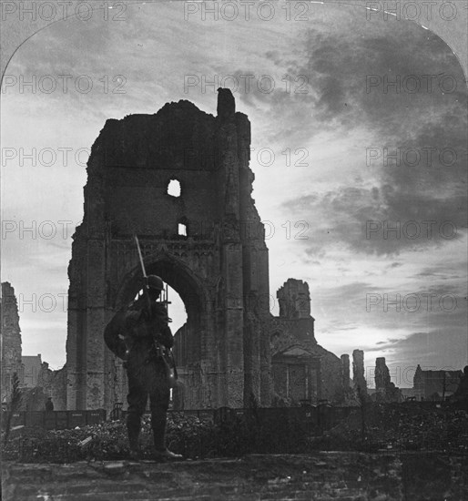 Ruins of Ypres, Flanders, Belgium, World War I, c1914-c1918. Artist: Realistic Travels Publishers