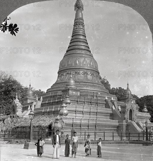 The Aindow Yak Pagoda, Mandalay, Burma, 1908.  Artist: Stereo Travel Co