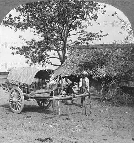 Village home built of bamboo and leaves, Burma, 1908.  Artist: Stereo Travel Co