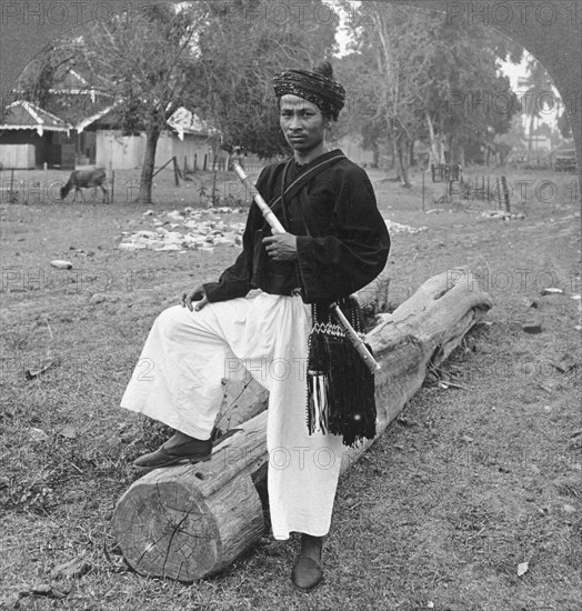 Man of the Kachin Tribe, Upper Burma, 1908. Artist: Stereo Travel Co