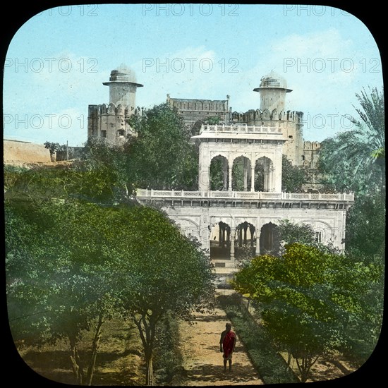 Marble pavilion in the Fort Gardens, Lahore, India, late 19th or early 20th century. Artist: Unknown