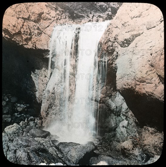 Waterfall, Mullion, Cornwall, late 19th or early 20th century. Artist: Church Army Lantern Department