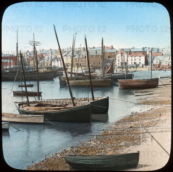 Fishing fleet, St Ives, Cornwall, late 19th or early 20th century. Artist: Church Army Lantern Department