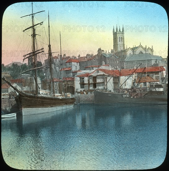 The harbour, Penzance, Cornwall, late 19th or early 20th century. Artist: Church Army Lantern Department