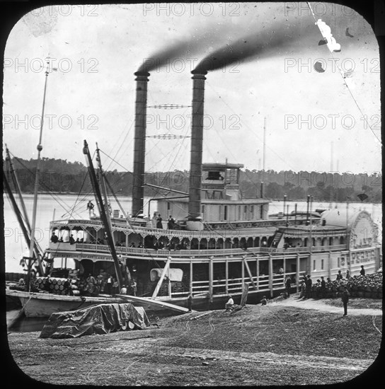 Northern Line Packet Company paddle steamer 'Lake Superior', USA, c1870s(?). Artist: Unknown