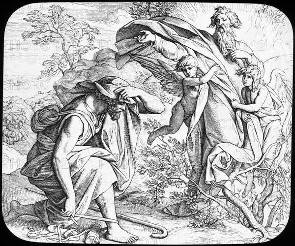 Moses and the Burning Bush, 19th century. Artist: Julius Schnorr von Carolsfeld