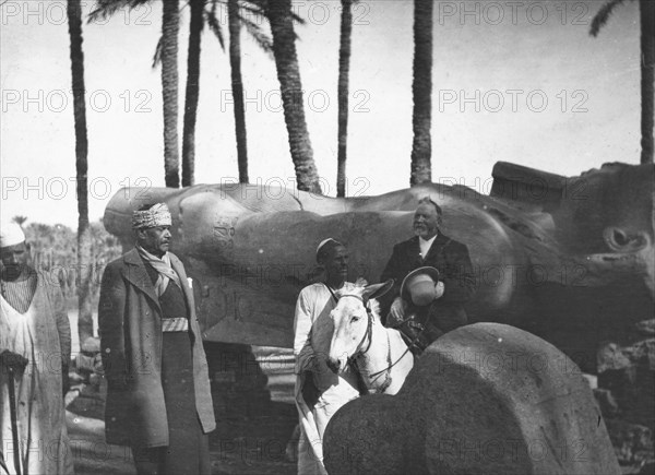 Fallen monumental statue of Rameses II, Memphis, Egypt, c1890.  Artist: Newton & Co