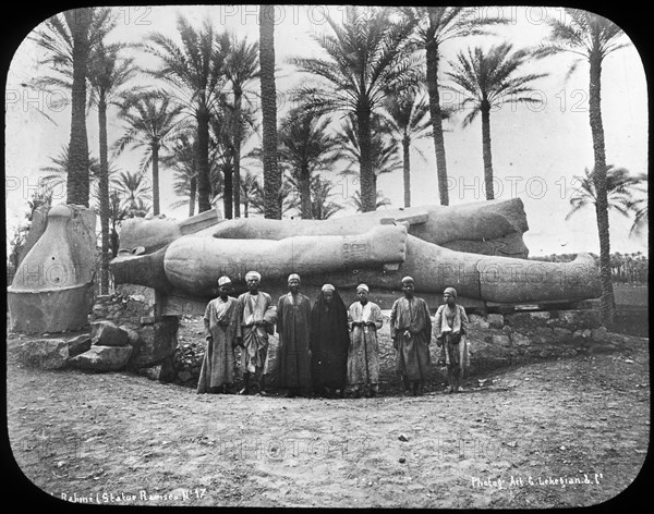 Fallen colossal statue of Rameses the Great, Memphis, Egypt, c1890. Artist: G Lekegian