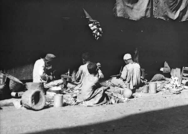 Tin workers, Cairo, Egypt, late 19th or early 20th century. Artist: Unknown