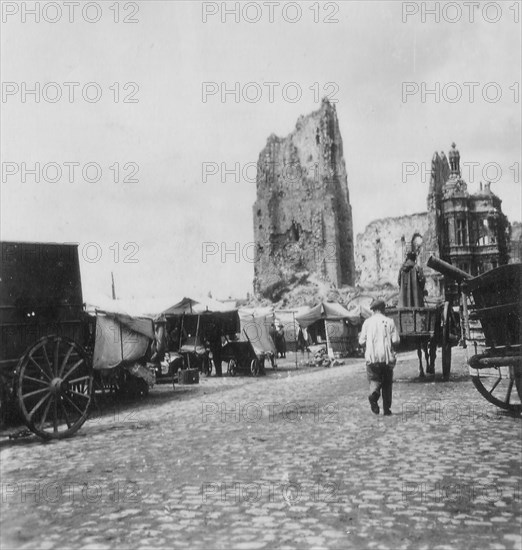 The Hotel de Ville, Arras, France, World War I, c1914-c1918. Artist: Nightingale & Co