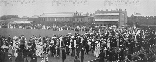 Lord's Cricket Ground, the luncheon interval, London, c1899. Artist: RW Thomas