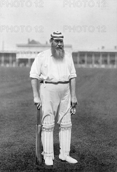 Dr WG Grace, English cricketer, playing for London County Cricket Club, c1899. Artist: WA Rouch