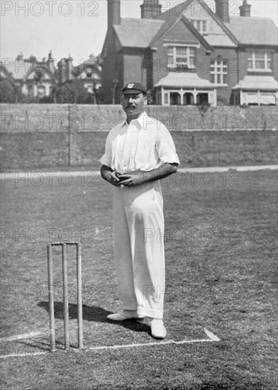 Fred Tate, Sussex and England cricketer, c1899. Artist: Hawkins & Co