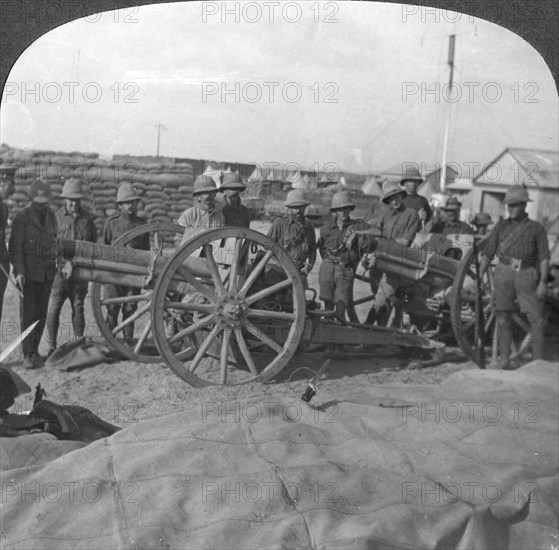 'Spoils of war, gun and stores captured from the Turks, Palestine', World War I, c1914-c1918. Artist: Realistic Travels Publishers