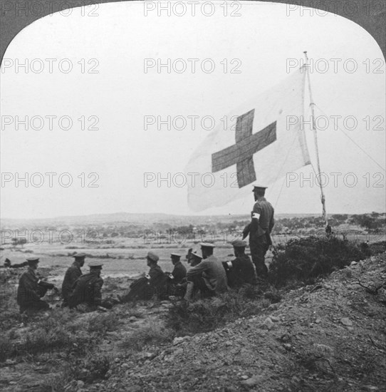 'The British Red Cross in the field, ready for its errand of mercy', World War I, c1914-c1918. Artist: Realistic Travels Publishers