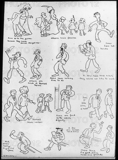 Harvard University cartoon, early 20th century(?). Artist: G Williams