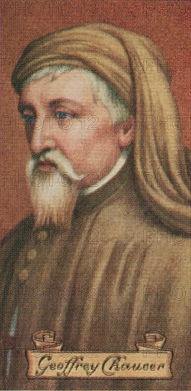 Geoffrey Chaucer, taken from a series of cigarette cards, 1935. Artist: Unknown