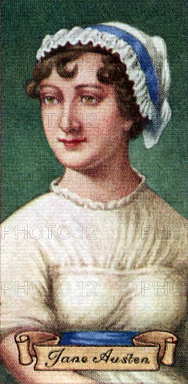 Jane Austen, taken from a series of cigarette cards, 1935. Artist: Unknown