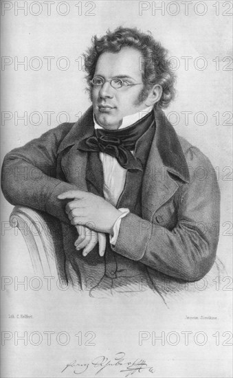 Franz Peter Schubert (1797-1828), Austrian composer. Artist: C Helfert