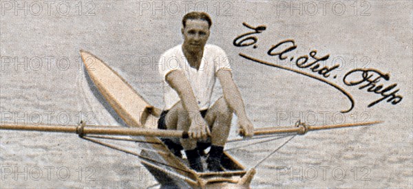 Ted Phelps, World Professional Sculling Champion, 1935. Artist: Unknown