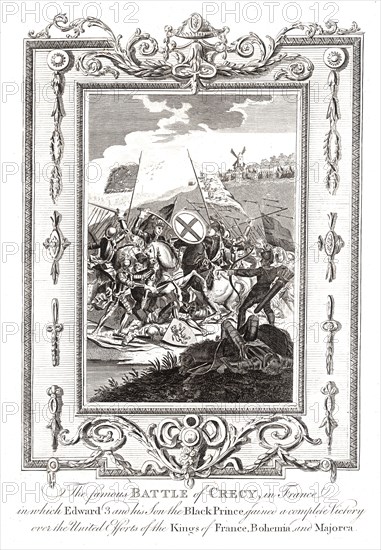 Battle of Crecy in France, 1346 Artist: Unknown.