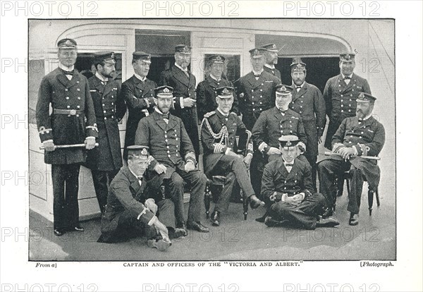 Captain and Officers of the 'Victoria and Albert' The Queens Yacht Launched 1855. Artist: Unknown