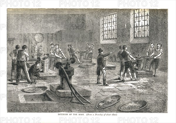 The Interior of the Mint from a drawing of about 1800, 1878 Artist: Walter Thornbury