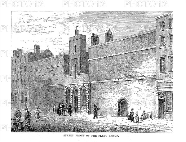 Street Front of the Fleet Prison, 1878. Artist: Unknown.