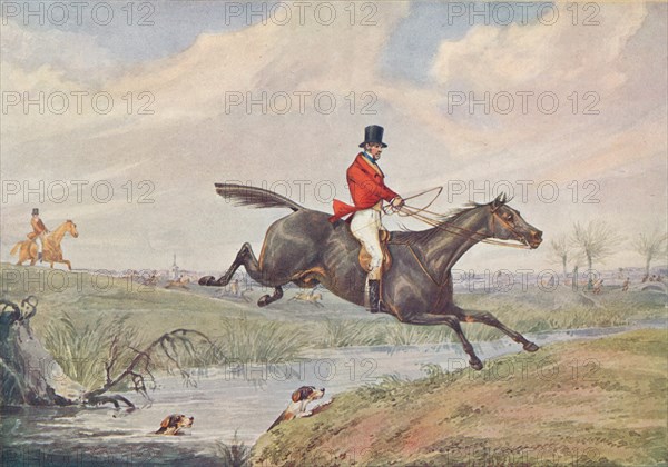 Fox Hunting: Leaping the Brook, 1906. Artist: Henry Thomas Alken