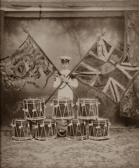 The Colours of the 1st Royal Munster Fusiliers, Rangoon, Burma, 1913. Artist: Unknown