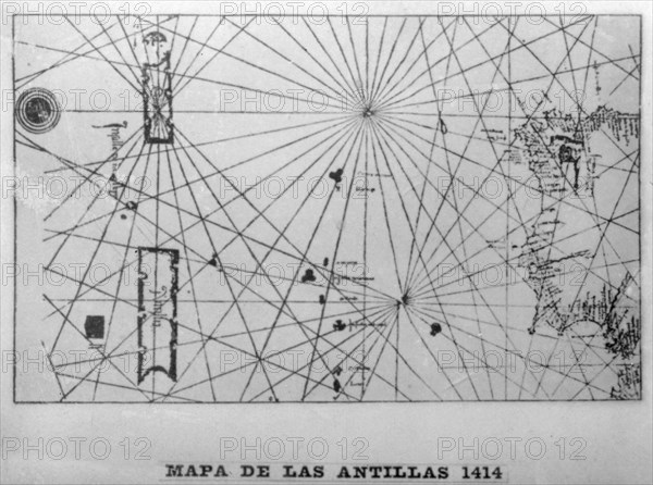 Map of the Antilles, 1414 (1919). Creator: Unknown.