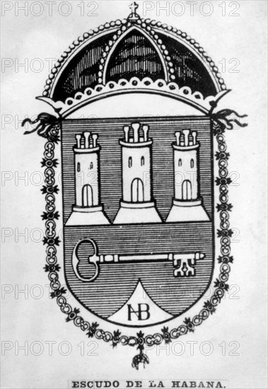 Shield of Havana, (1692), 1920s. Artist: Unknown