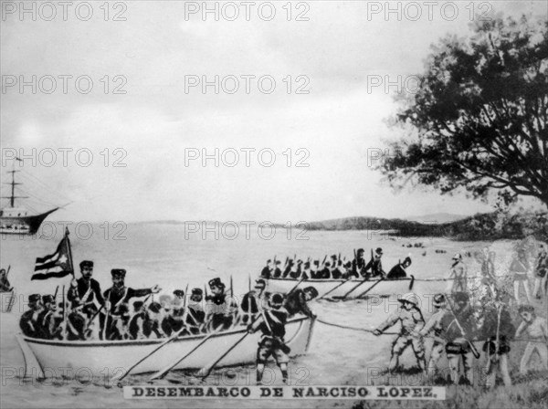 Narciso Lopez landing in Cardenas, (1850), 1920s. Artist: Unknown