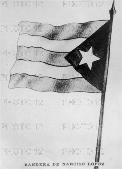 Narciso Lopez's flag, (1850s), 1920s. Artist: Unknown