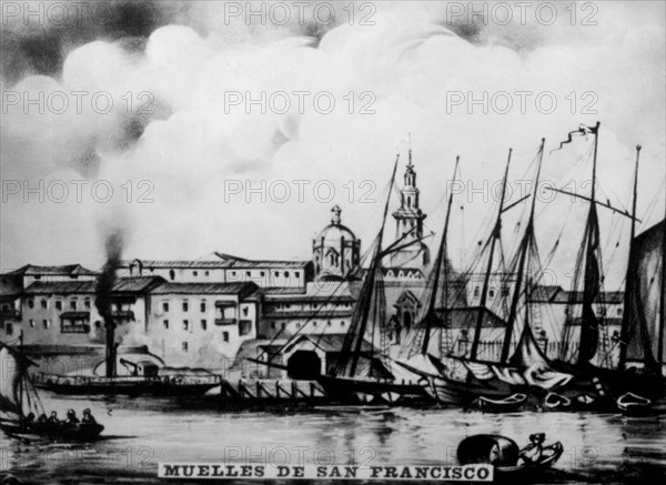 Docks of San Francisco, (19th century), 1920s. Artist: Unknown